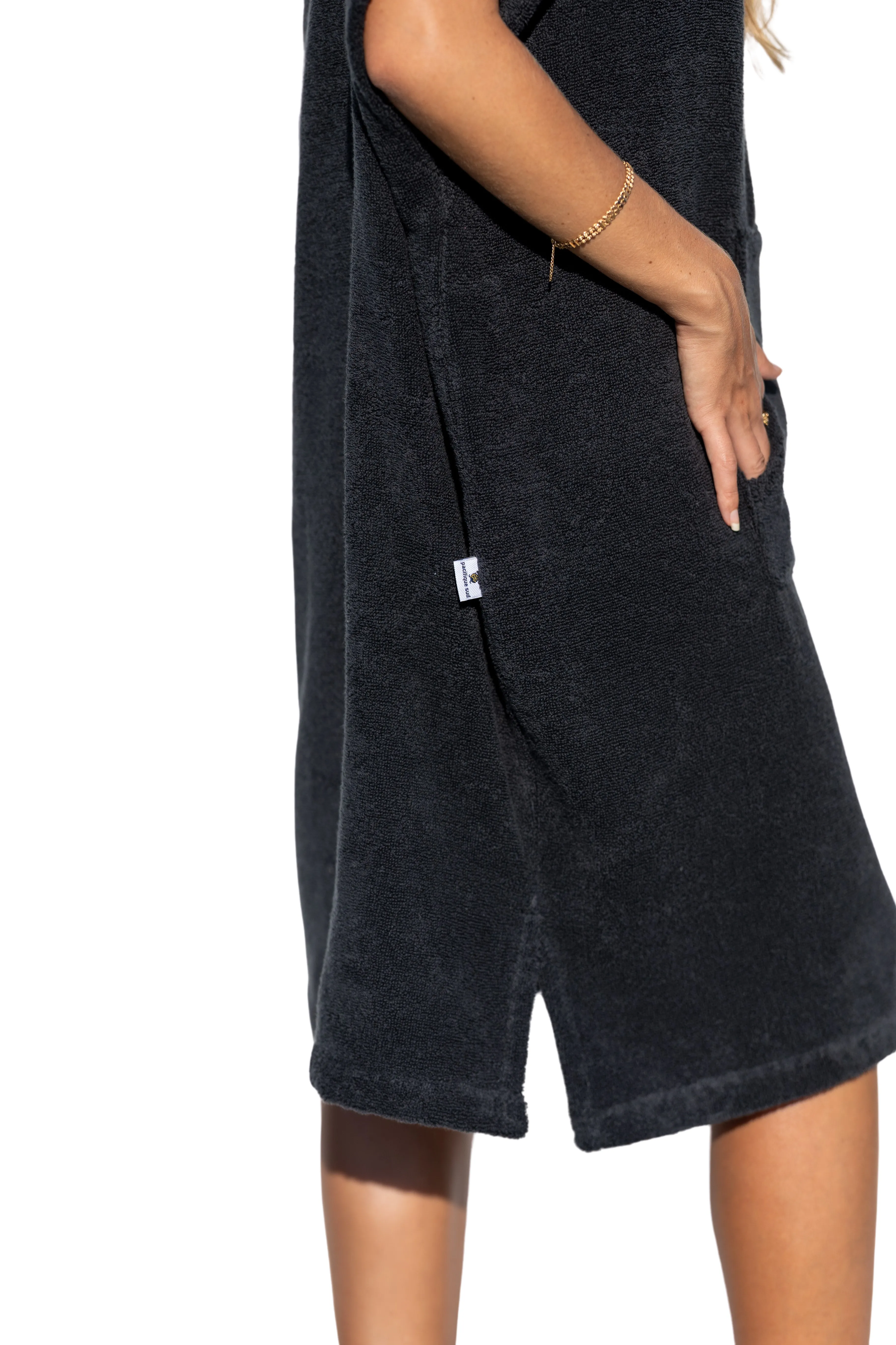 Dark Gray Surf Poncho - Medium Size - Cotton - sleeveless