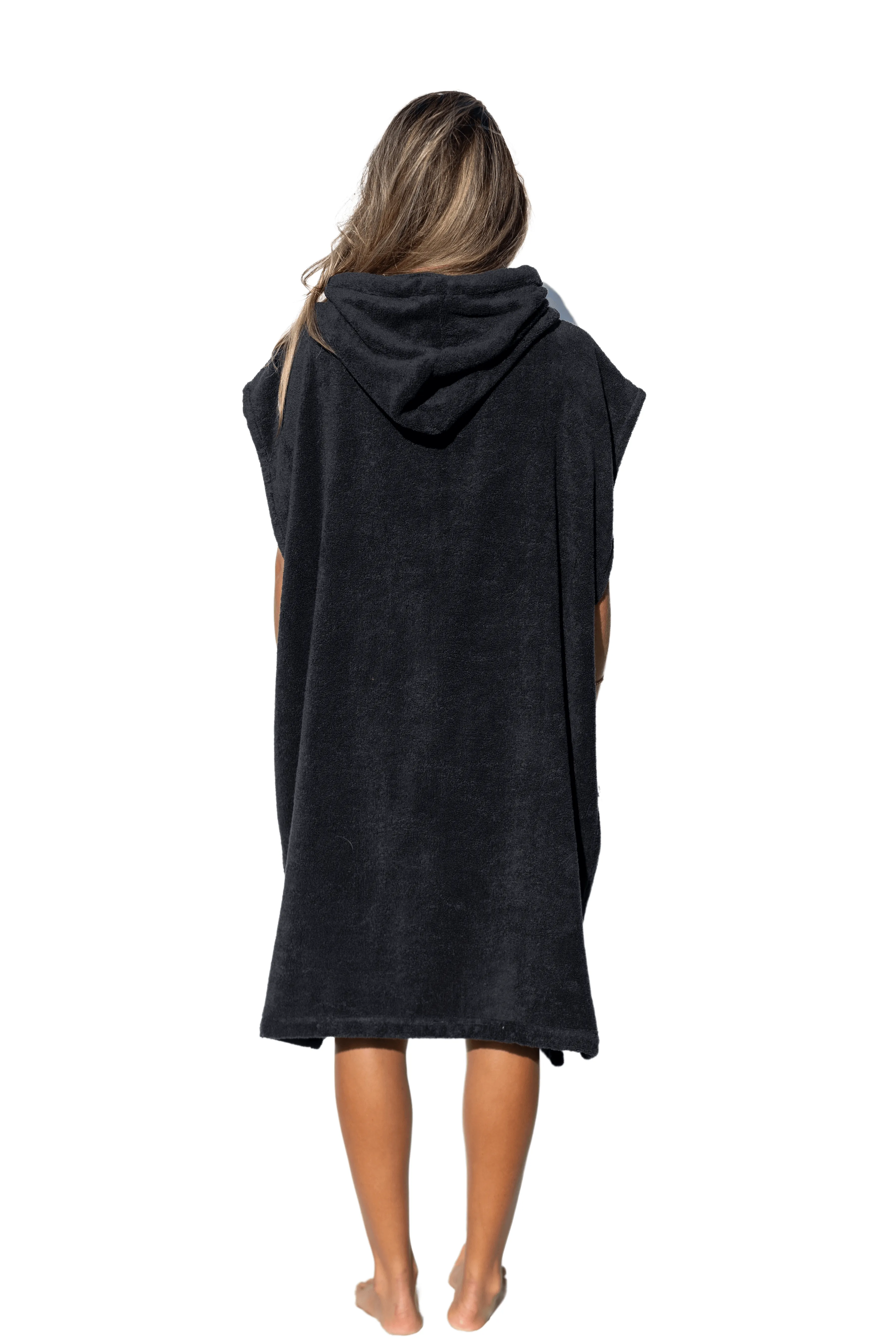 Dark Gray Surf Poncho - Medium Size - Cotton - sleeveless