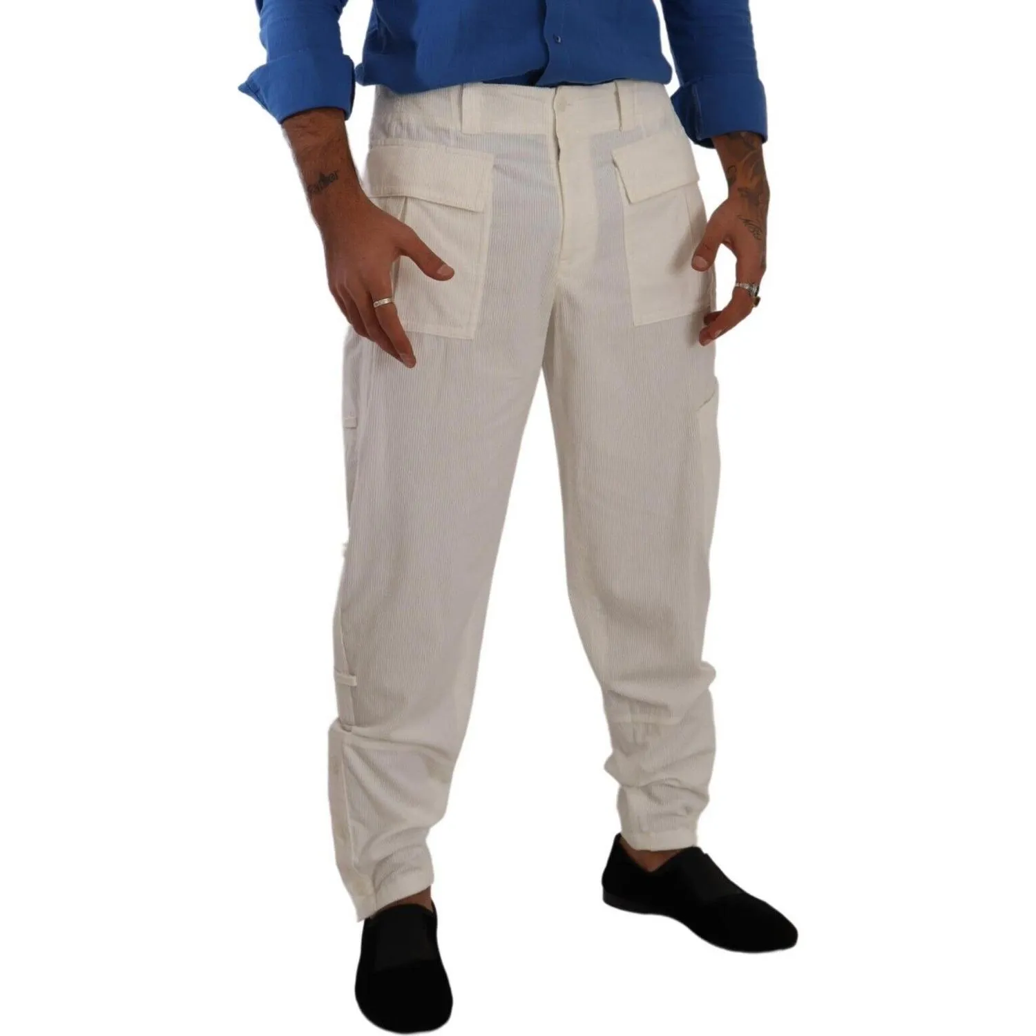 Dolce & Gabbana Elegant Off White Cargo Pants - Regular Fit