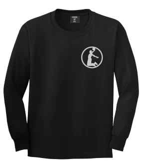 Dunk Basketball Player Circle Chest Mens Long Sleeve T-Shirt