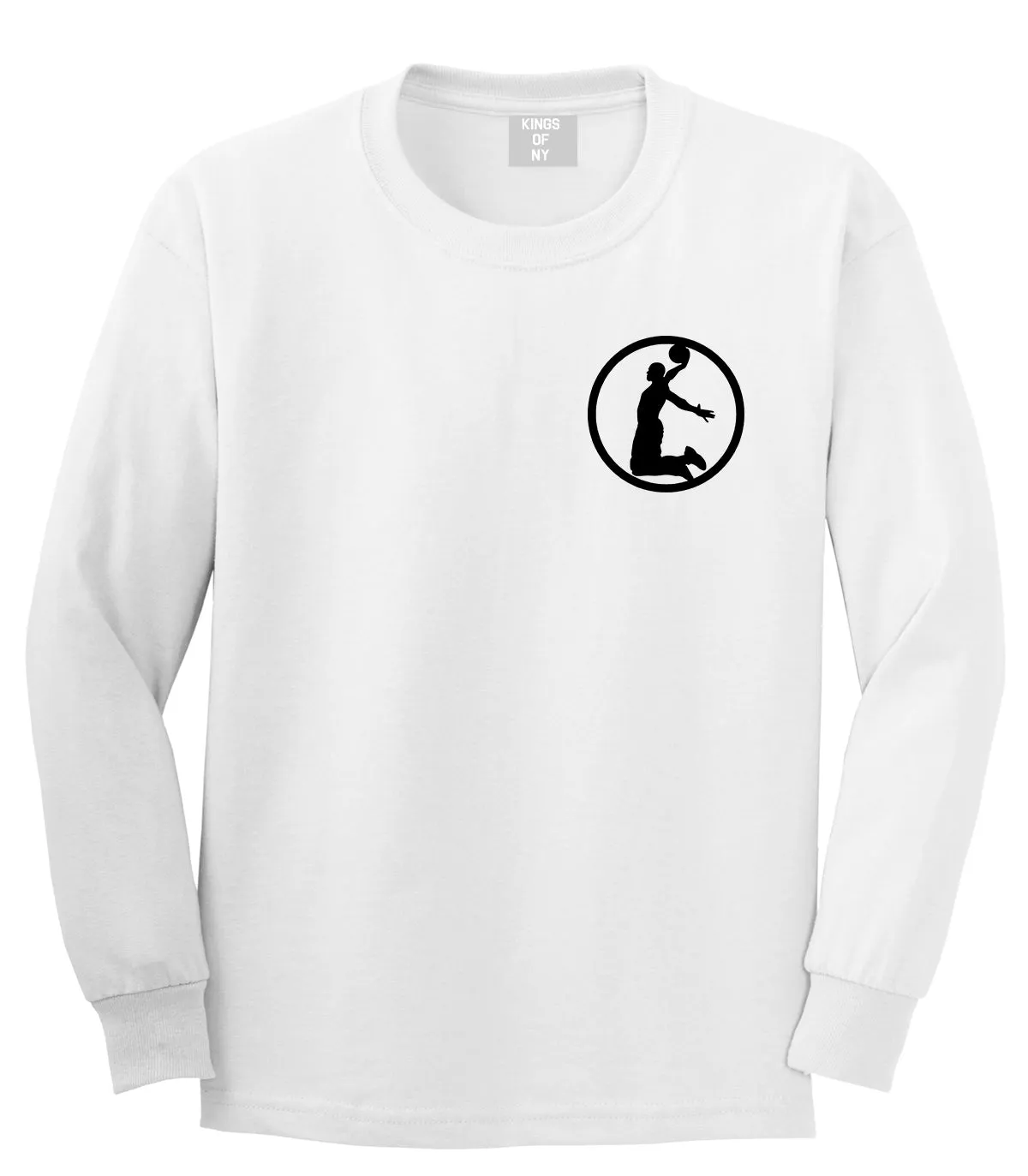 Dunk Basketball Player Circle Chest Mens Long Sleeve T-Shirt