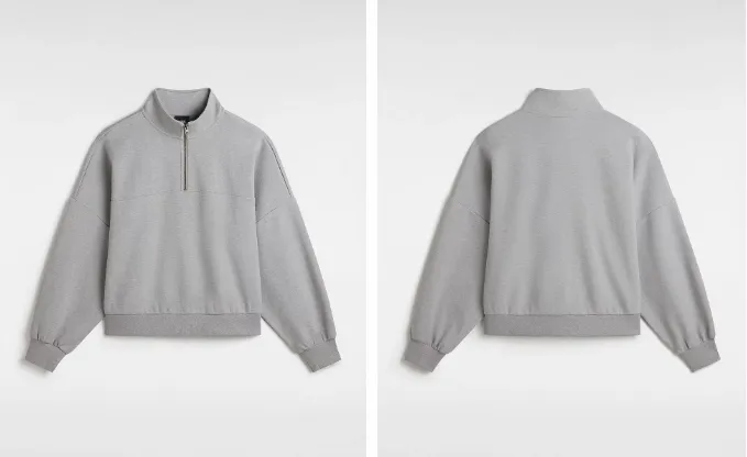 Elevated Mock Neck Sweatshirt - Cement