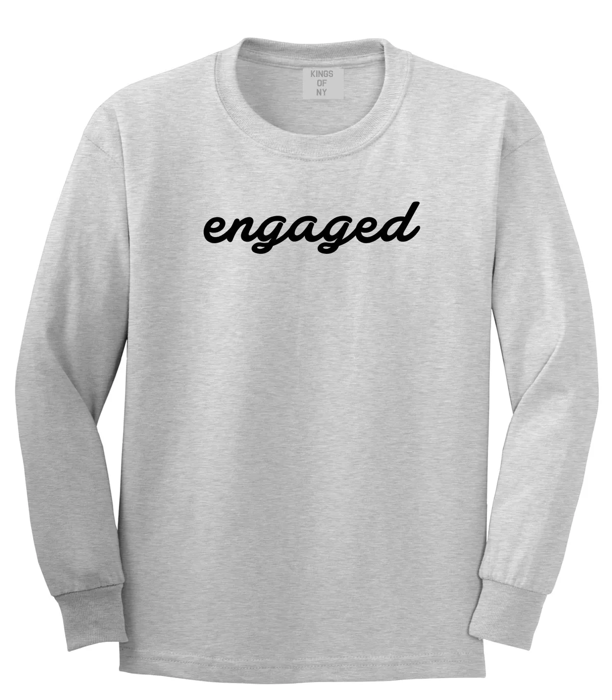 Engaged Script Mens Long Sleeve T-Shirt