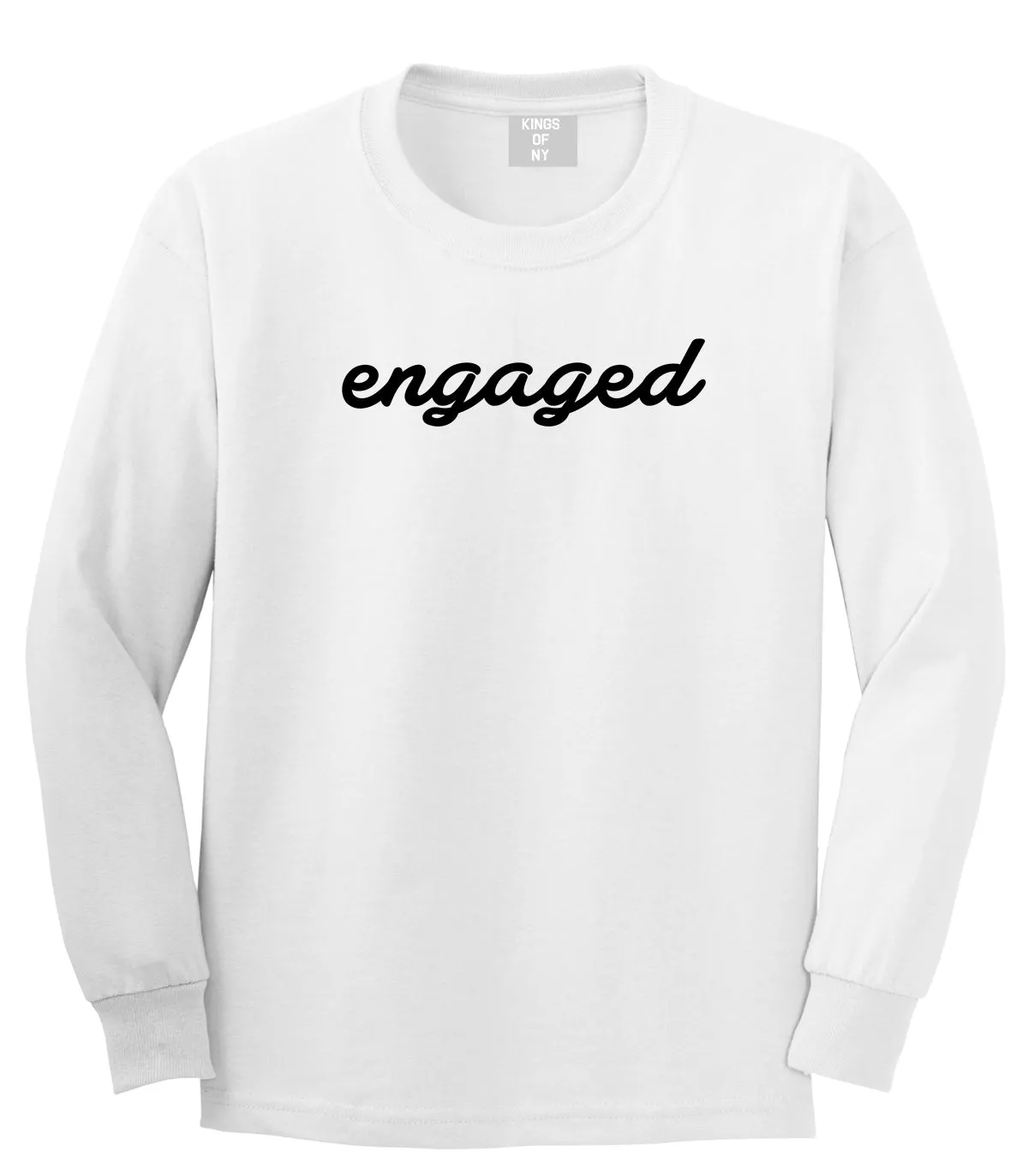 Engaged Script Mens Long Sleeve T-Shirt