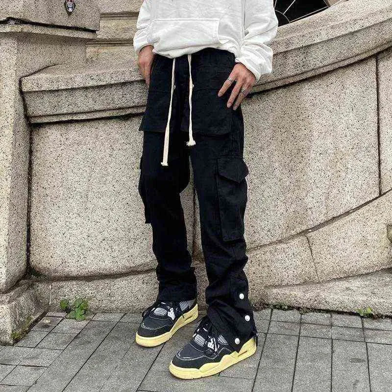 Fashion Chic Japanese Streetwear Joggers Men Cargo Pants High Street Stylish Techwear Pocket Hip Hop Breaking Harem Pants Male G220802