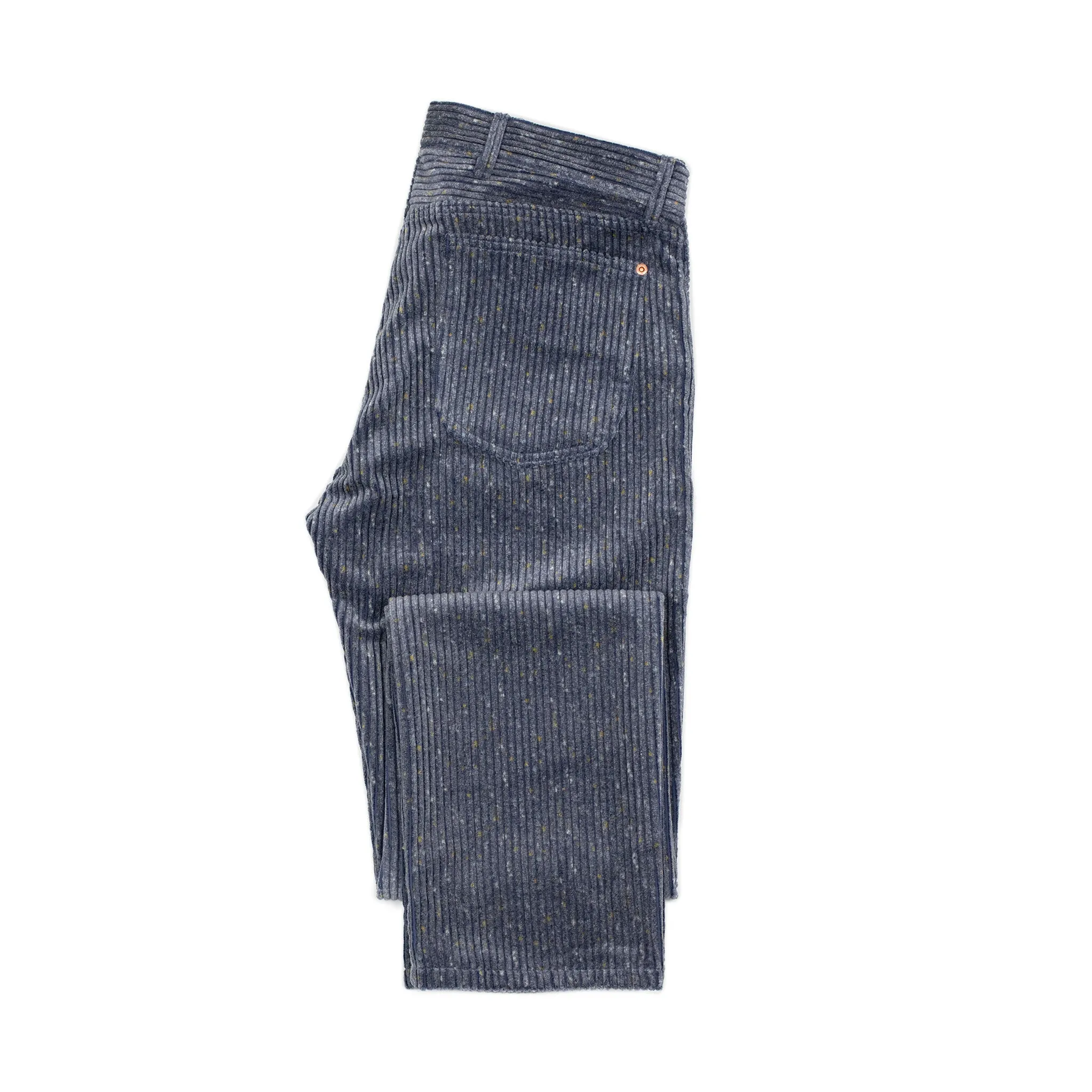 Five pocket pants in Marine Blue Italian donegal cotton corduroy