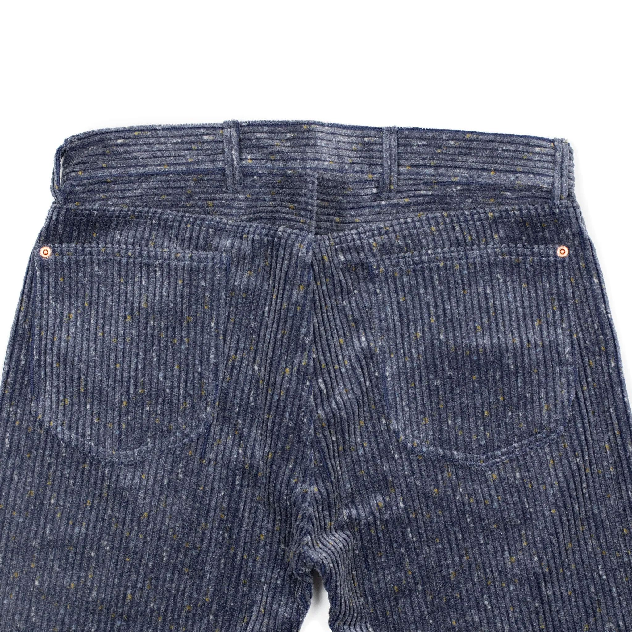 Five pocket pants in Marine Blue Italian donegal cotton corduroy