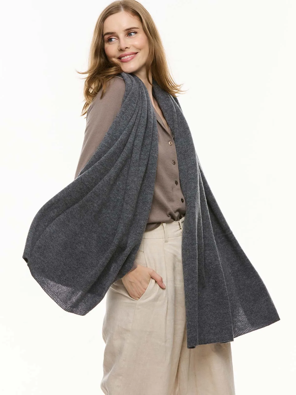 FlexKnit Gray Cashmere Wrap