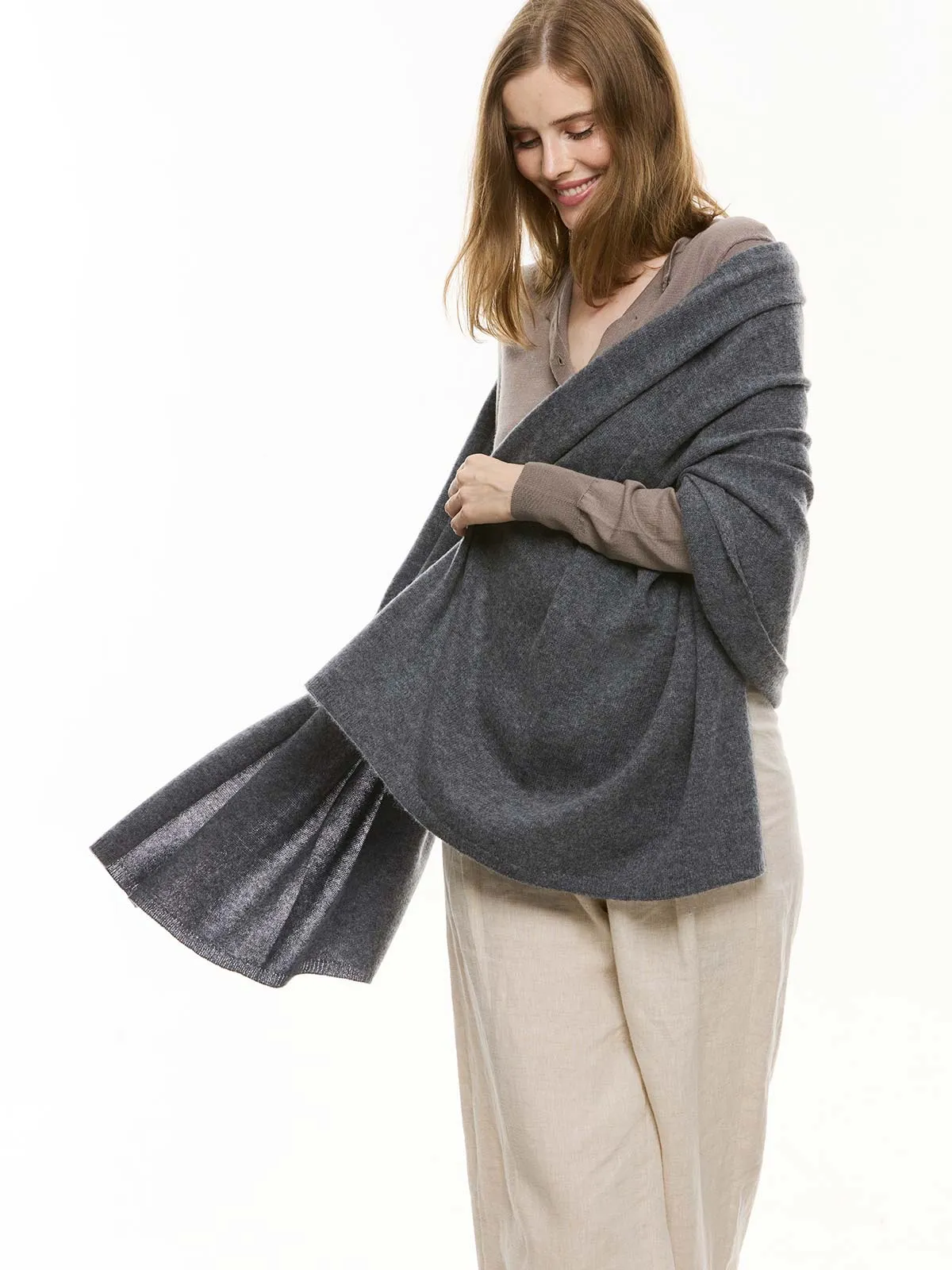 FlexKnit Gray Cashmere Wrap