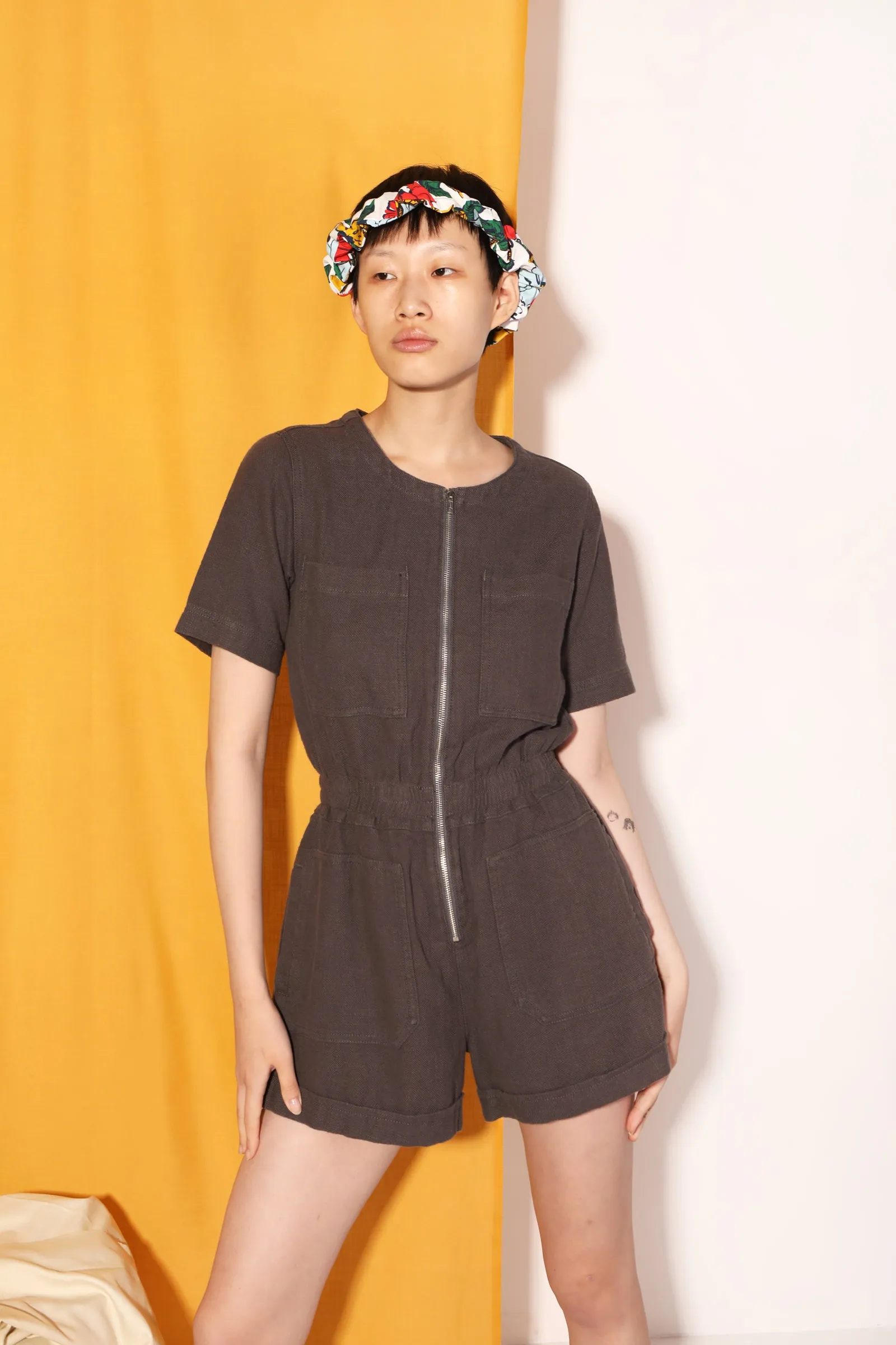 Francis Playsuit Charcoal