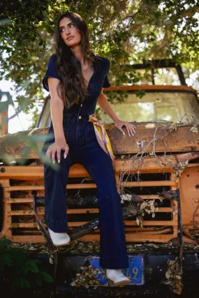 Good on You Flare Jumpsuit - Dark Wash