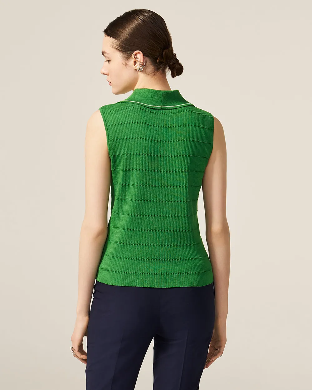 Grass Green Graf Knit Top