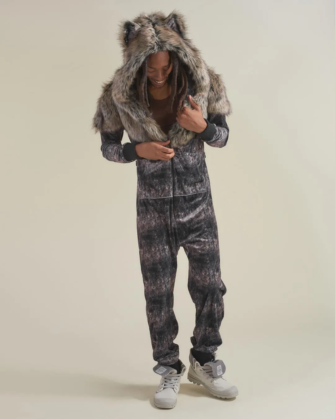 Grazer Wolf Artist Edition Faux Fur Animal Onesie | Men's