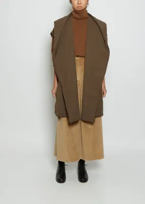 Hooded Duvet Duck Down Vest — Brown