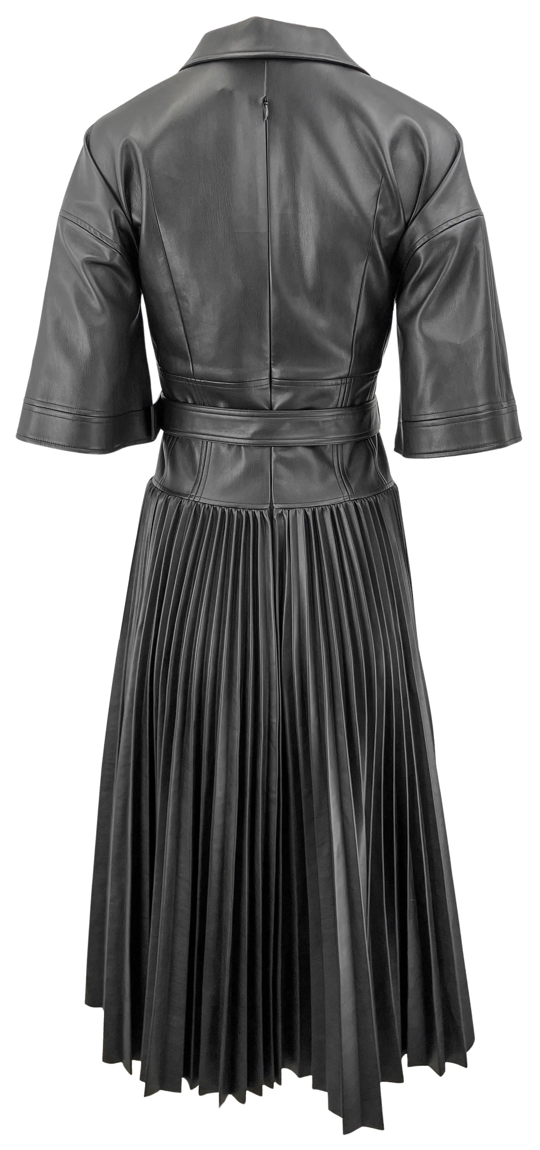 Huishan Zhang Faux Leather Dress in Black