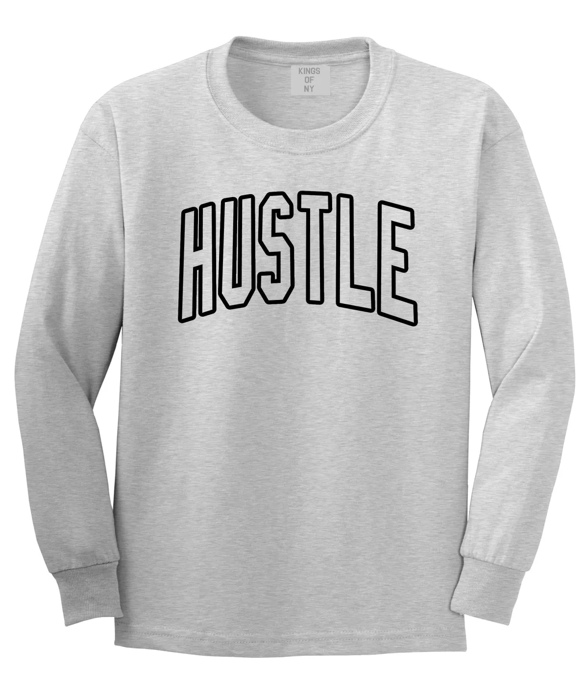 Hustle Outline Mens Long Sleeve T-Shirt