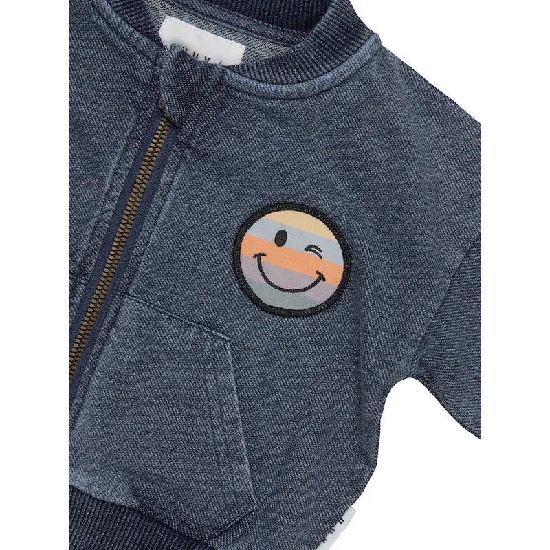 Huxbaby Rainbow Smiley Retro Pocket Track Jacket