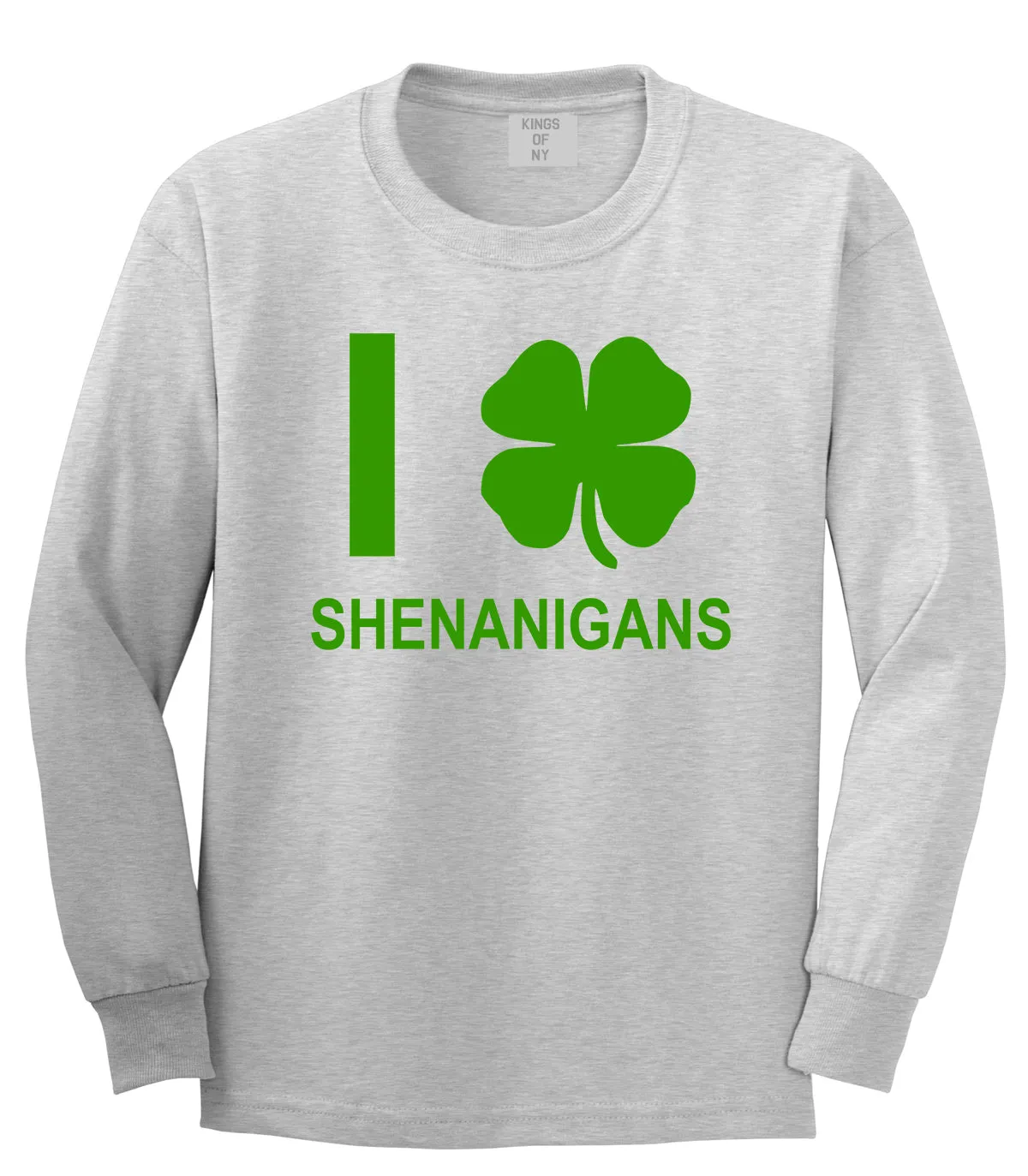 I Love Shenanigans Shamrock Mens Long Sleeve T-Shirt