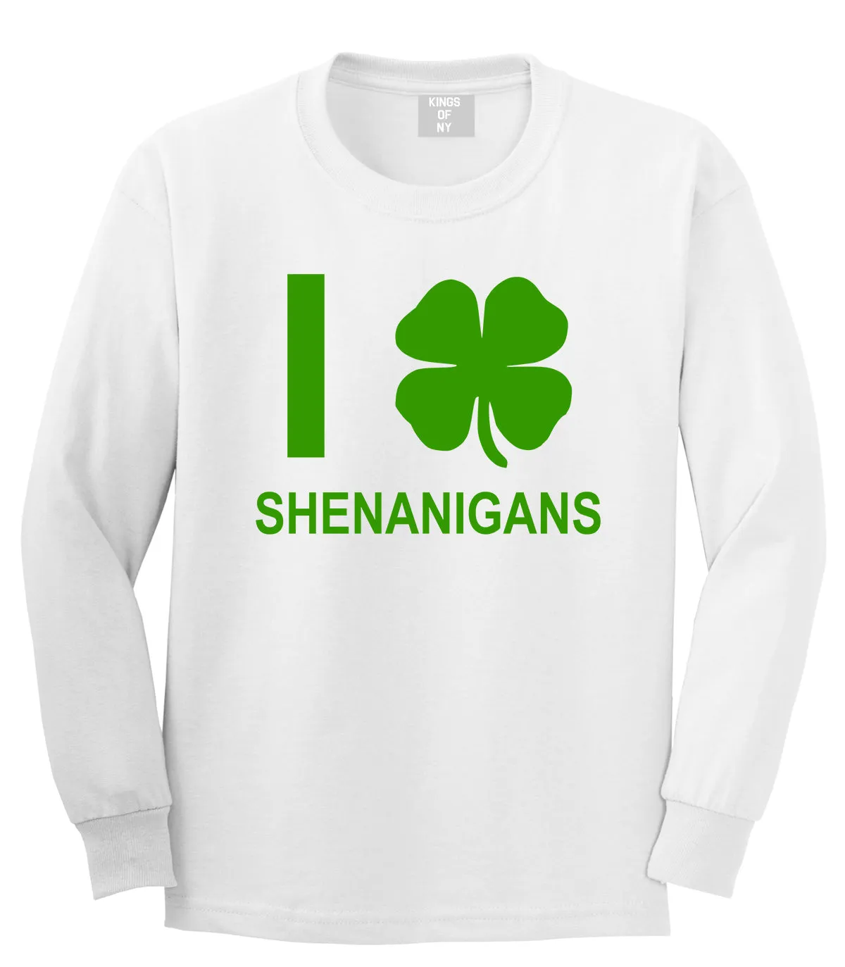 I Love Shenanigans Shamrock Mens Long Sleeve T-Shirt