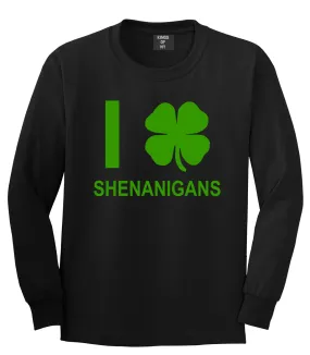 I Love Shenanigans Shamrock Mens Long Sleeve T-Shirt