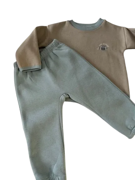 Infant & Toddler Sweatshirt and Sweatpants Football Themed Set for Little Boys & Girls 2 Piece Outfit