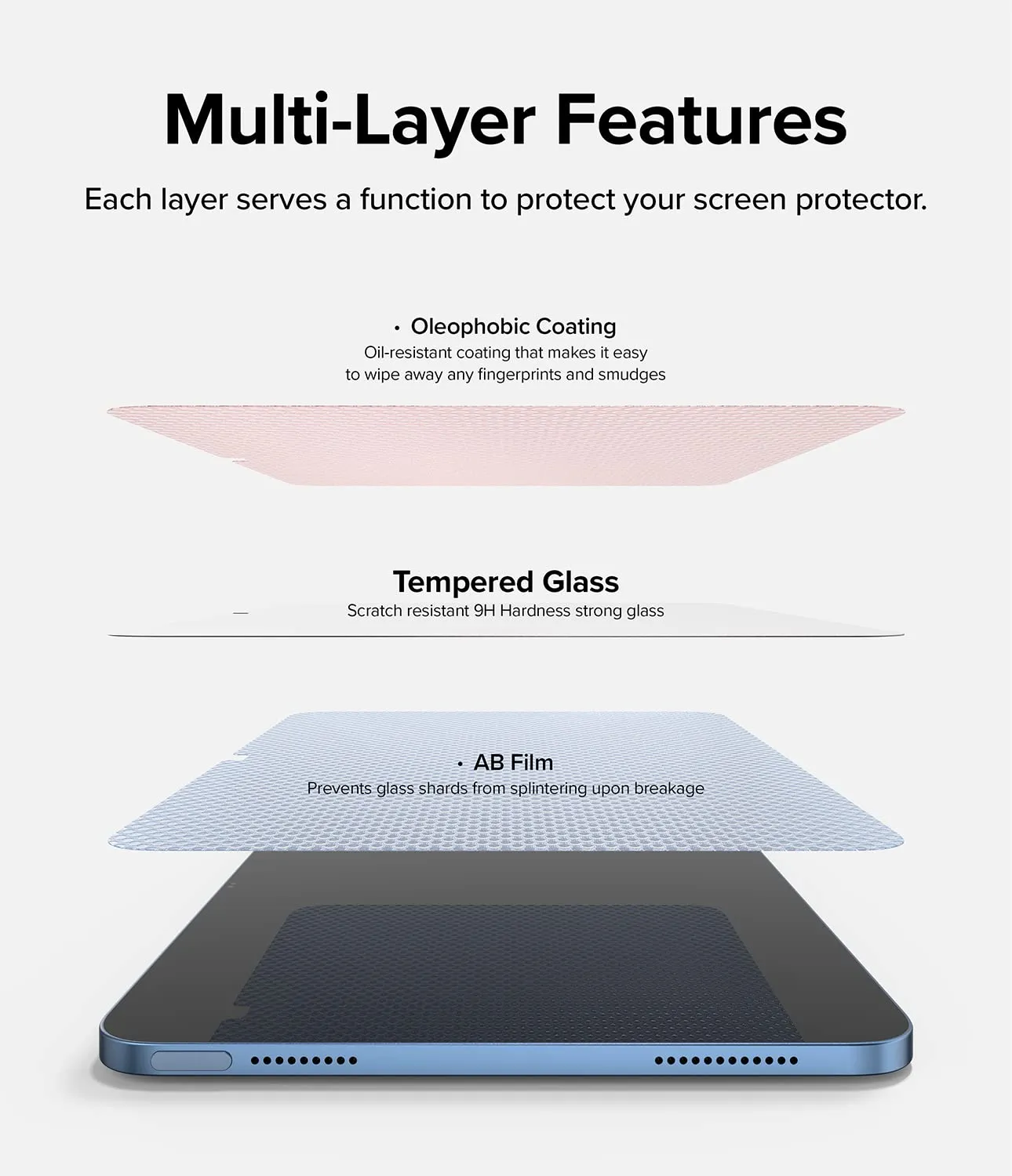 iPad 10th (2022) Screen Protector Tempered Glass [Multi-Layer Protection]