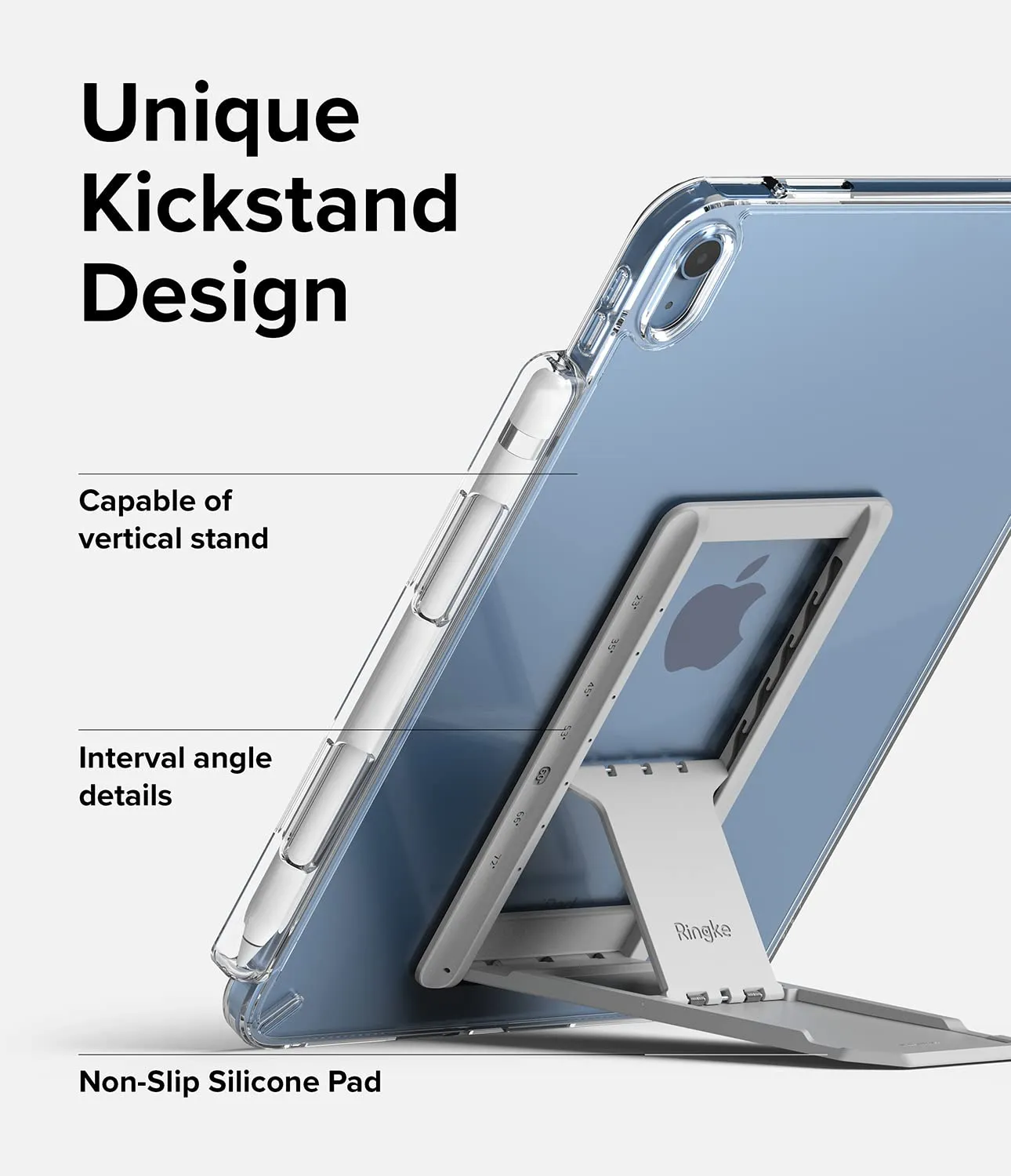 iPad 10th Generation 10.9'' (2022) Back Cover Case | Fusion & Outstanding Stand Combo - Clear & Light Gray