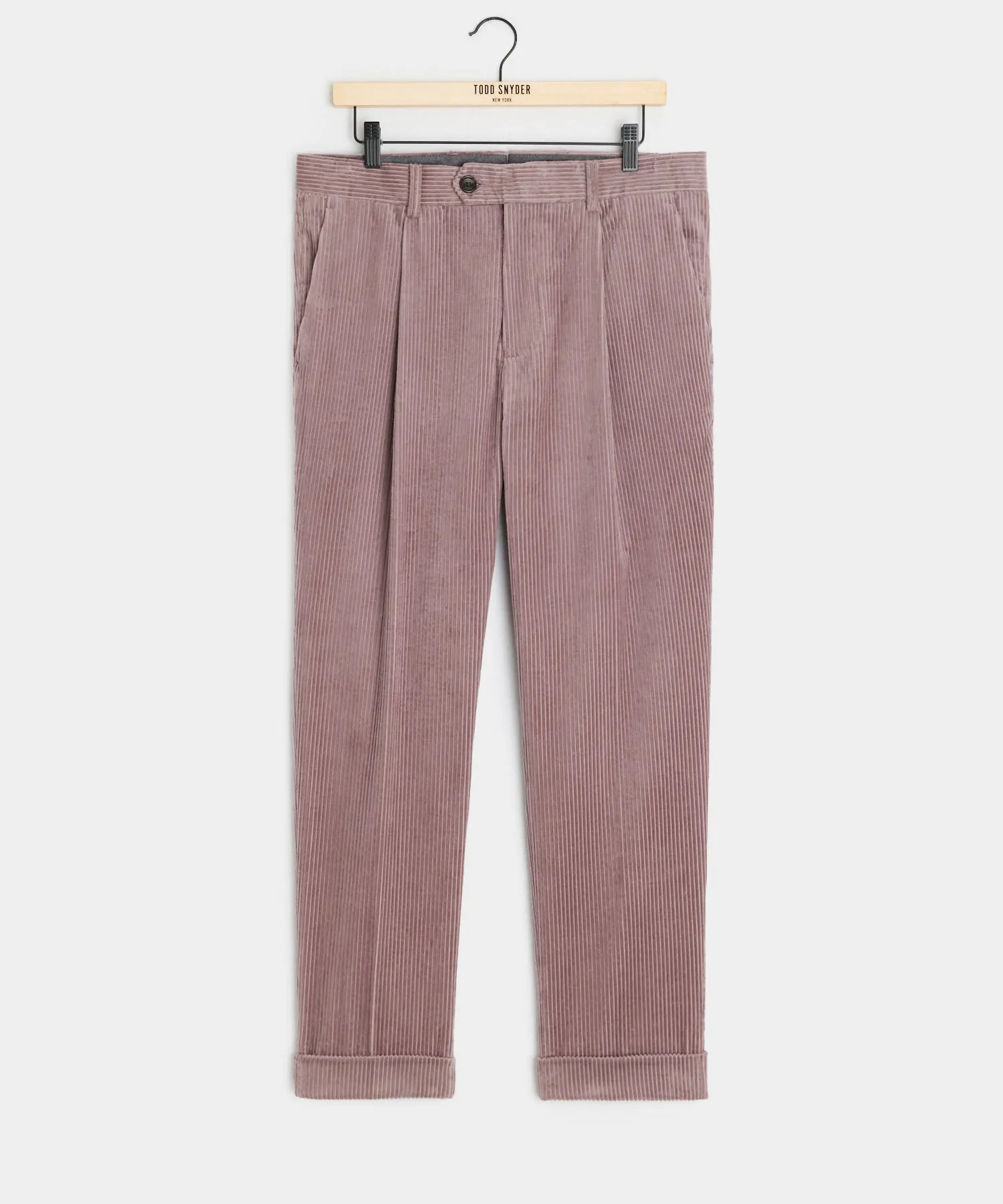 Italian Wide Wale Corduroy Madison Trouser in Mauve