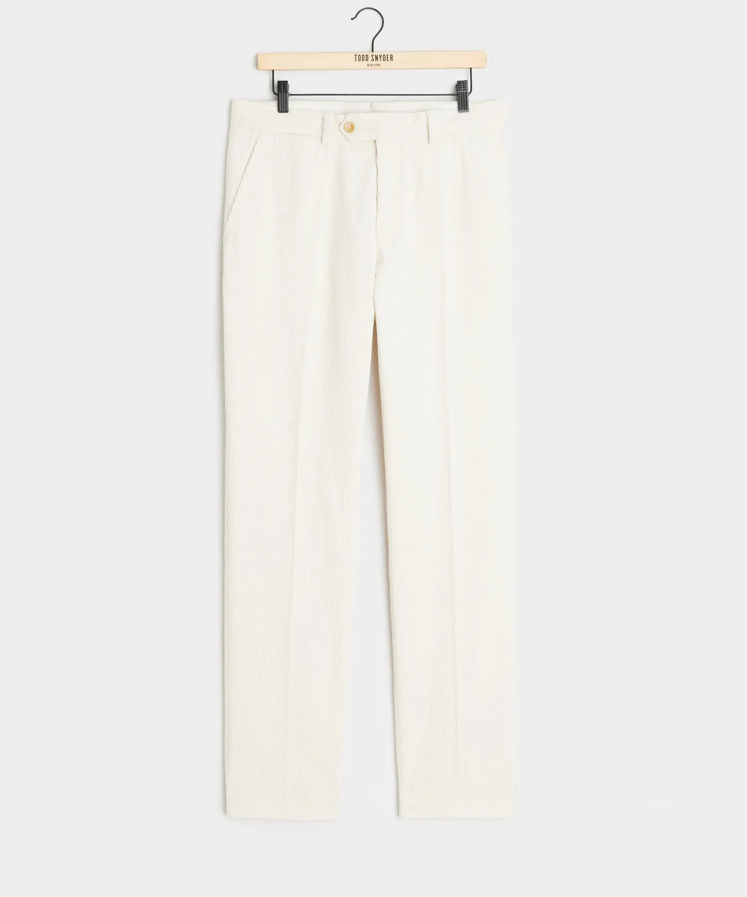 Italian Wide Wale Corduroy Sutton Trouser in White