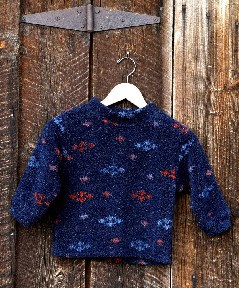 Jacket Pullover Fleece  Navy Tweed Berber Boys