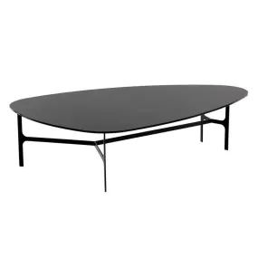 Kiernan Coffee Table With Black Glass Top And Metal Frame