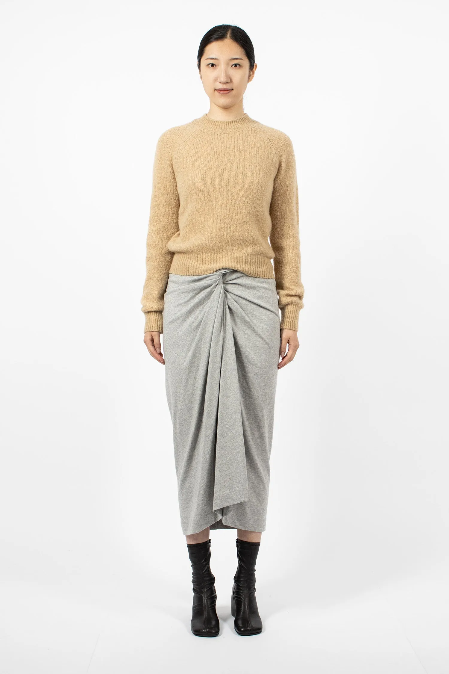 Knotted Jersey Skirt Grey Melange