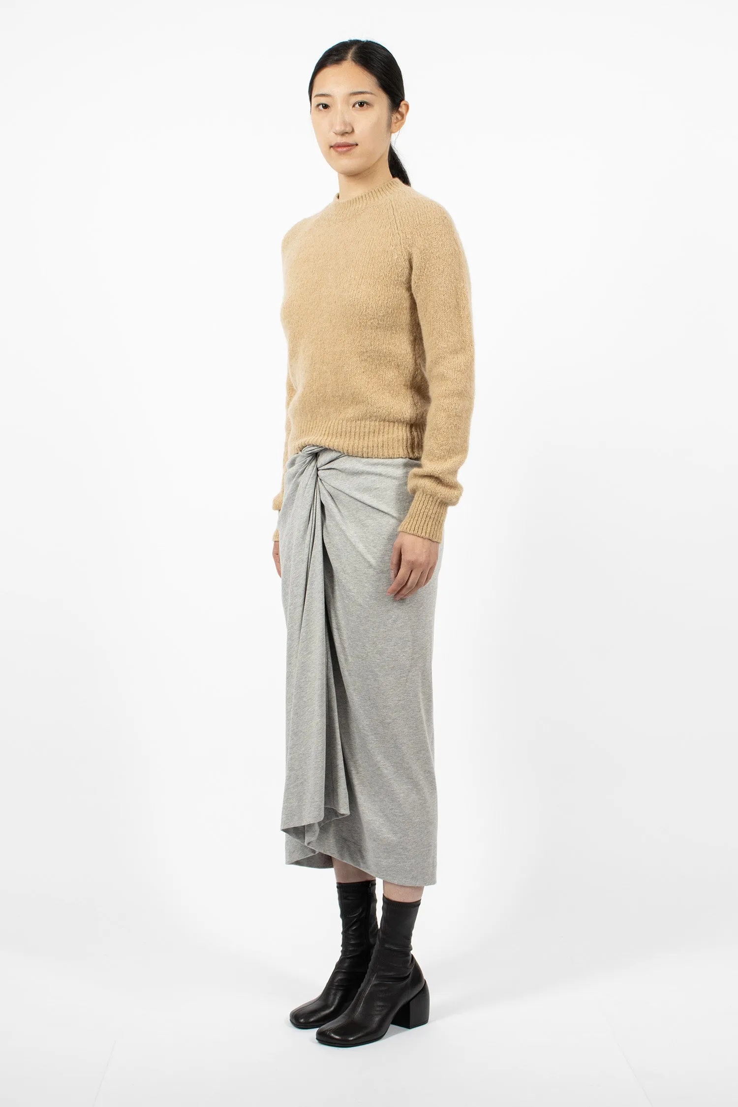 Knotted Jersey Skirt Grey Melange