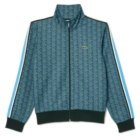 Lacoste Paris Zip-Up Jacquard Track Jacket Green / Blue