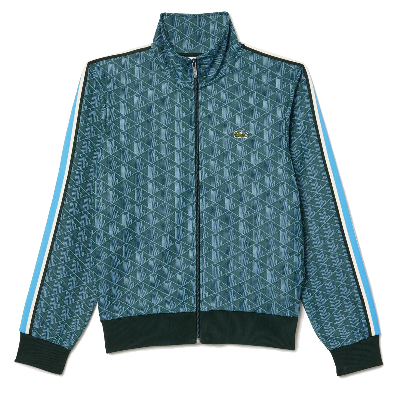 Lacoste Paris Zip-Up Jacquard Track Jacket Green / Blue