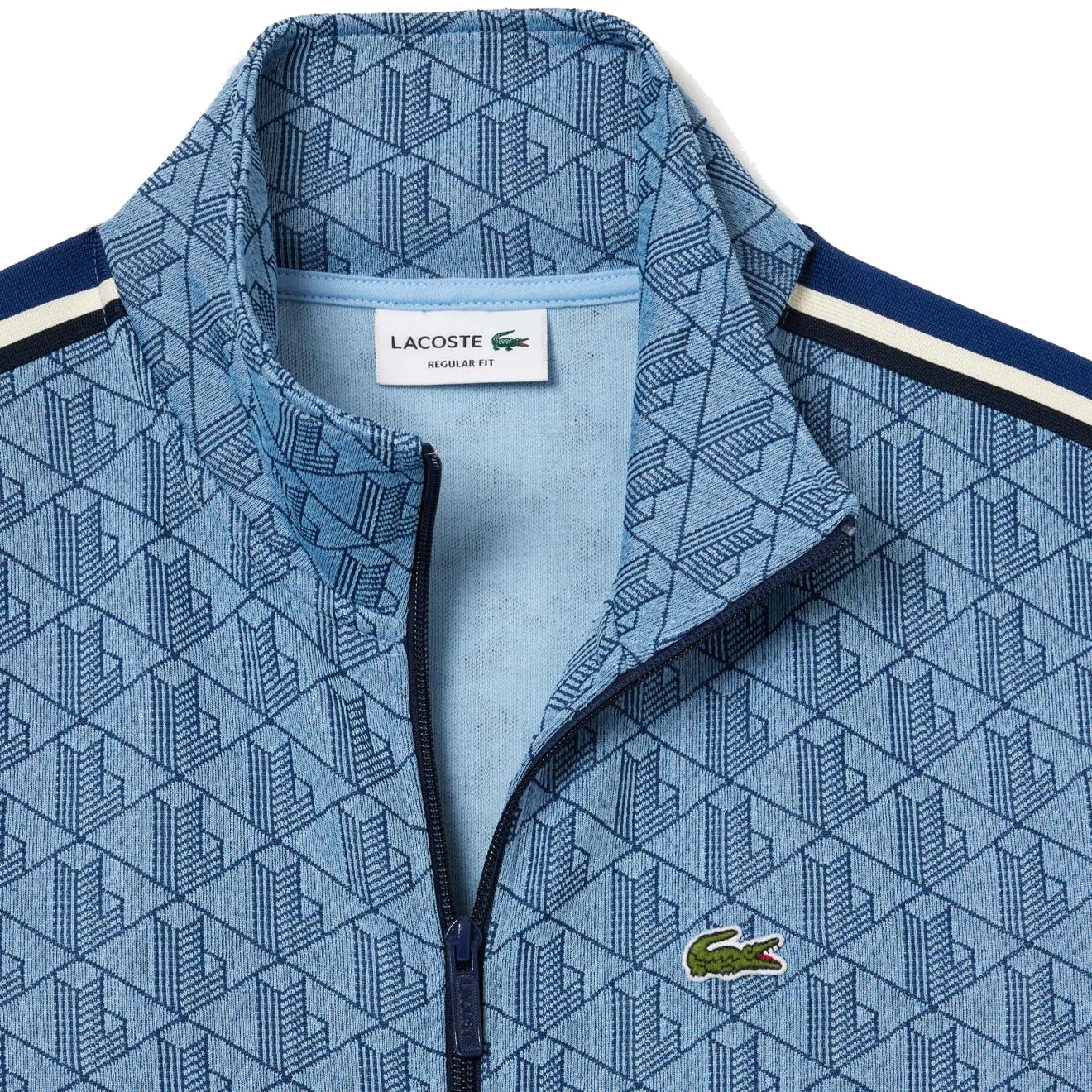 Lacoste Paris Zip-Up Jacquard Track Jacket Light Blue / Blue