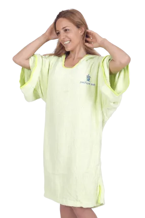 Lime Green Surf Poncho - One Size - Cotton - with sleeves