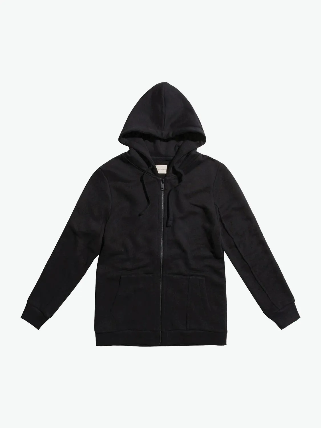 Loopback Cotton-Jersey Zip-Up Hoodie Black