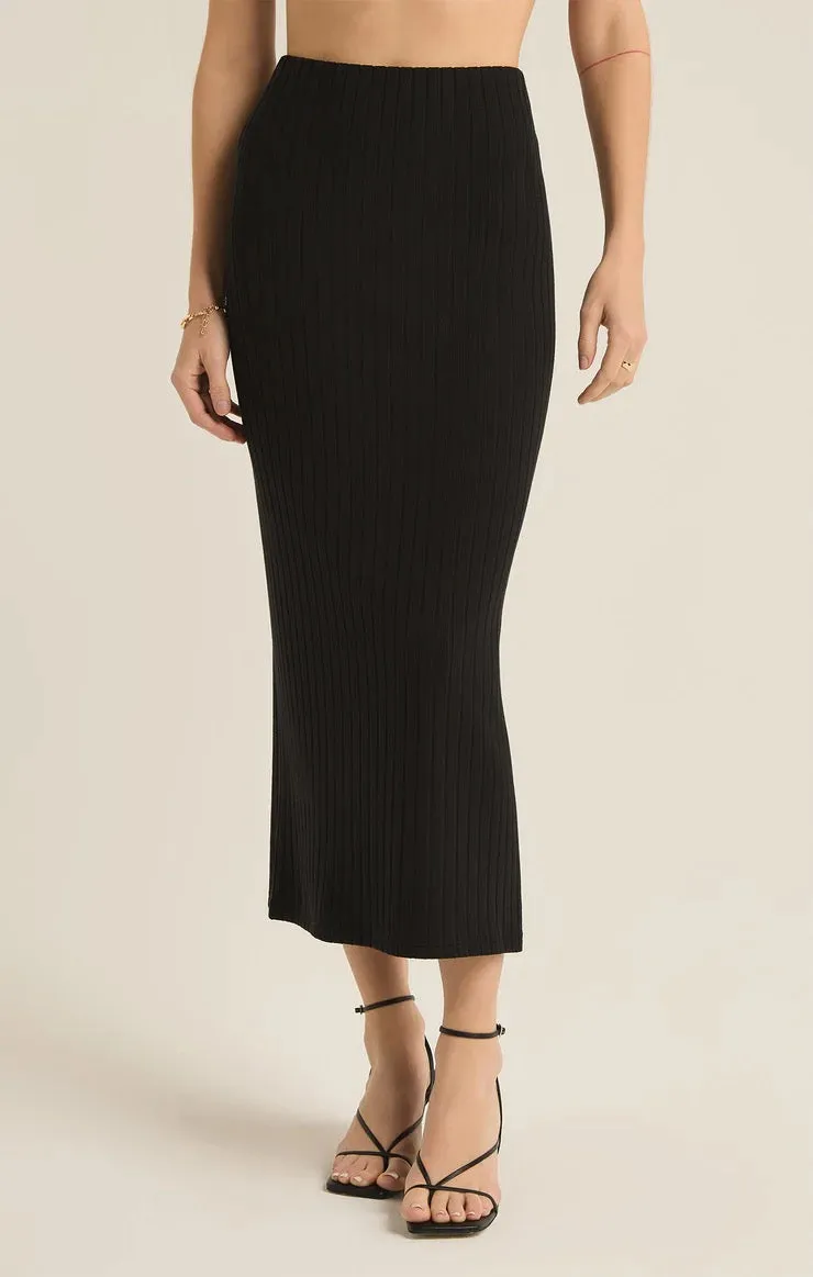 Louisa Rib Skirt - Black