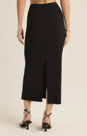 LOUISA RIB SKIRT - Black