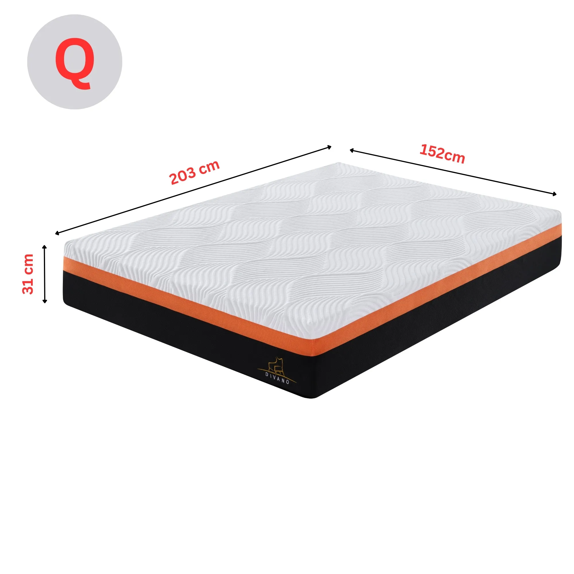 Medium-Firm Memory Foam Queen Mattress - Anti-Allergy, Pest-Proof