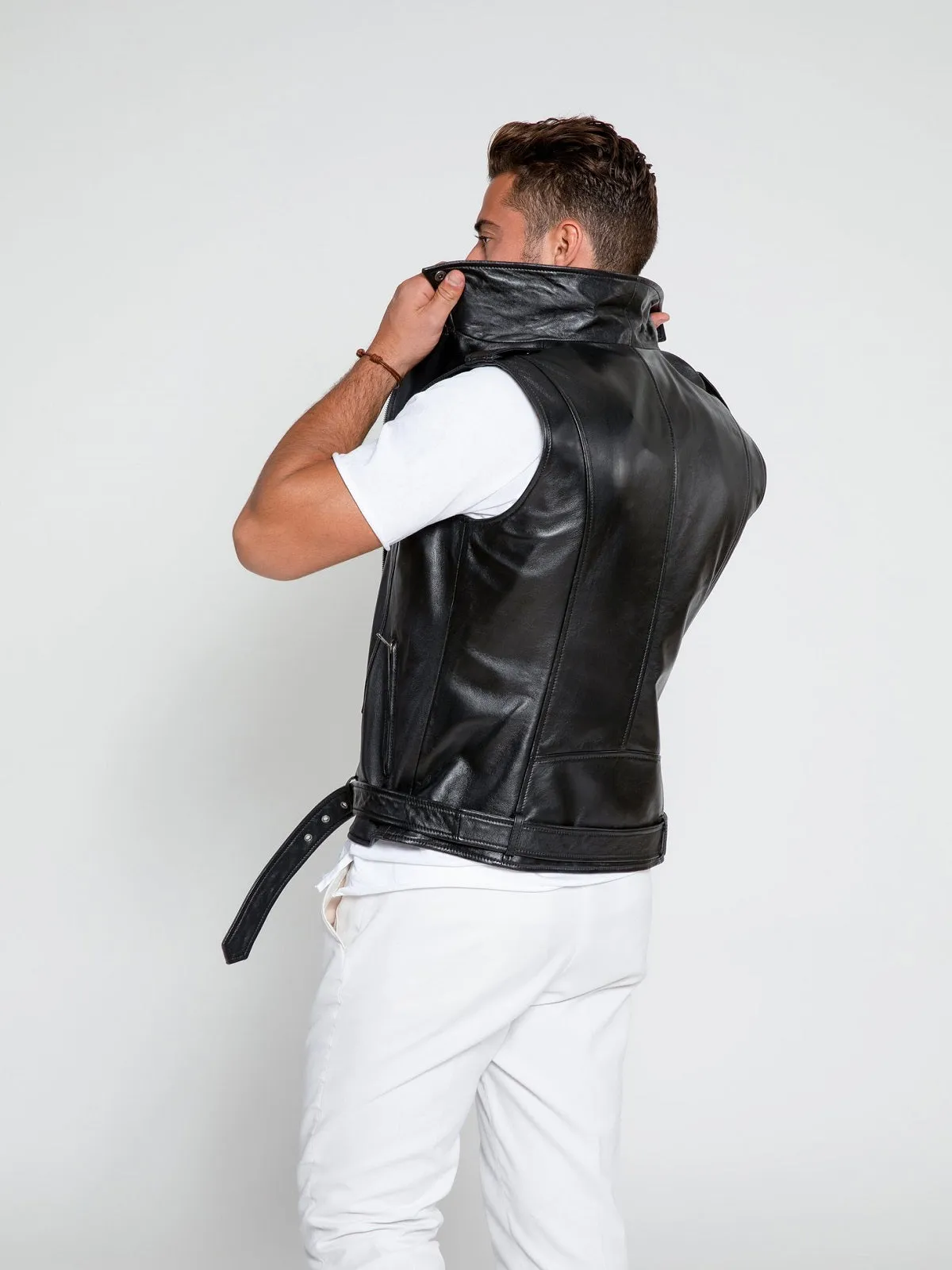 Men Biker Leather Vest