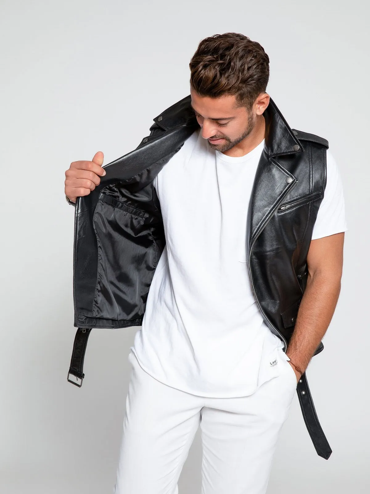 Men Biker Leather Vest