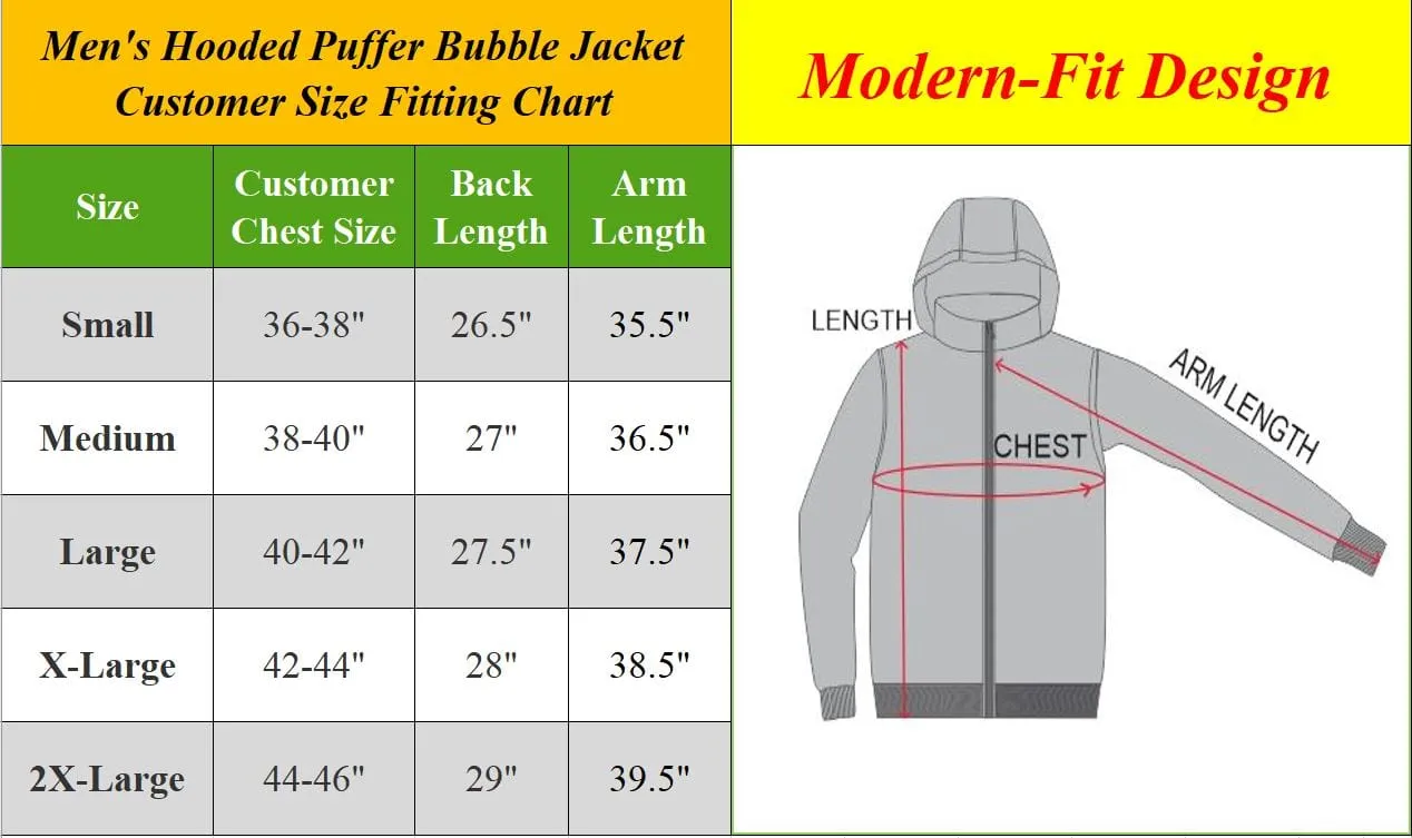 Mens Heavyweight Puffer Bubble Jacket