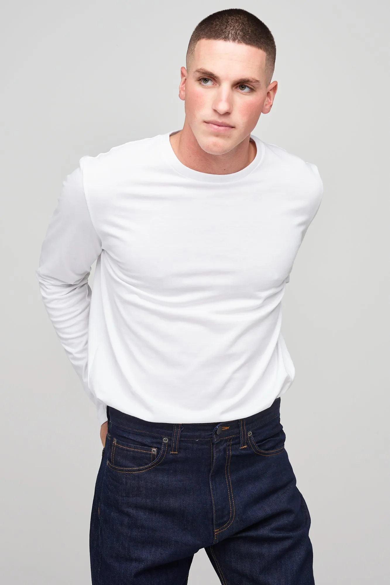 Men's Long Sleeve T Shirt - White