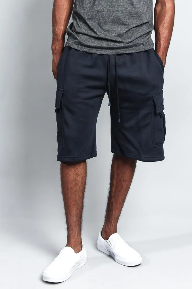 Men's Solid Fleece Heavyweight Cargo Shorts