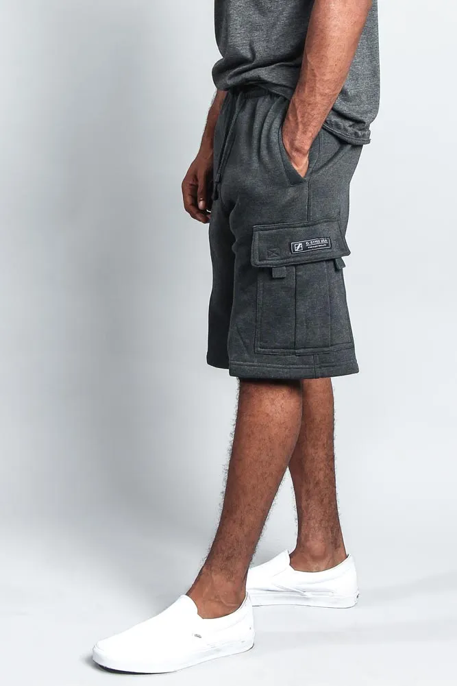 Men's Solid Fleece Heavyweight Cargo Shorts