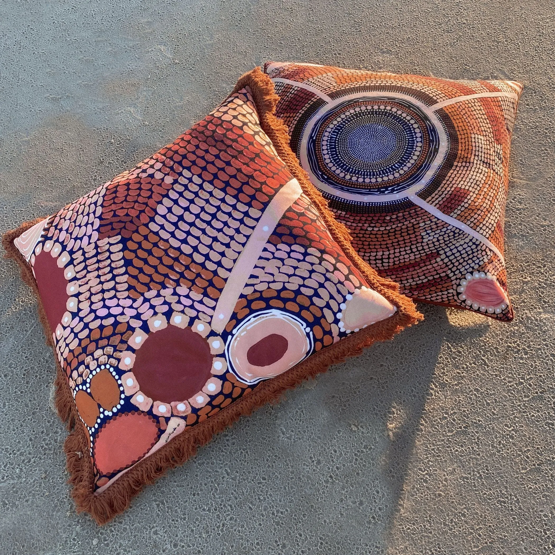 Miimi & Jiinda Collab Cushion Cover Fringed - Jagun Dreaming