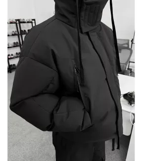 Multi-Zip String Detail Puffer Jacket