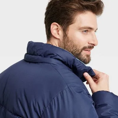 New - All In Motion Men's Winter Hooded Wind-Resistant Heavyweight Puffer Jacket